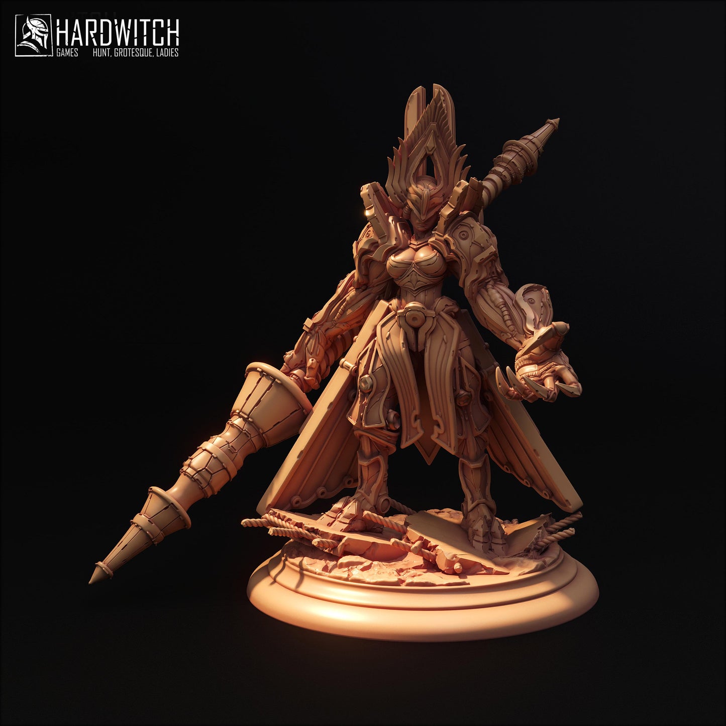 Elaveer Steelsoul Miniature - 28mm / 32mm / 36mm / 75mm - HardWitch Games - Resin Printed Figure for D&D and TTRPGs