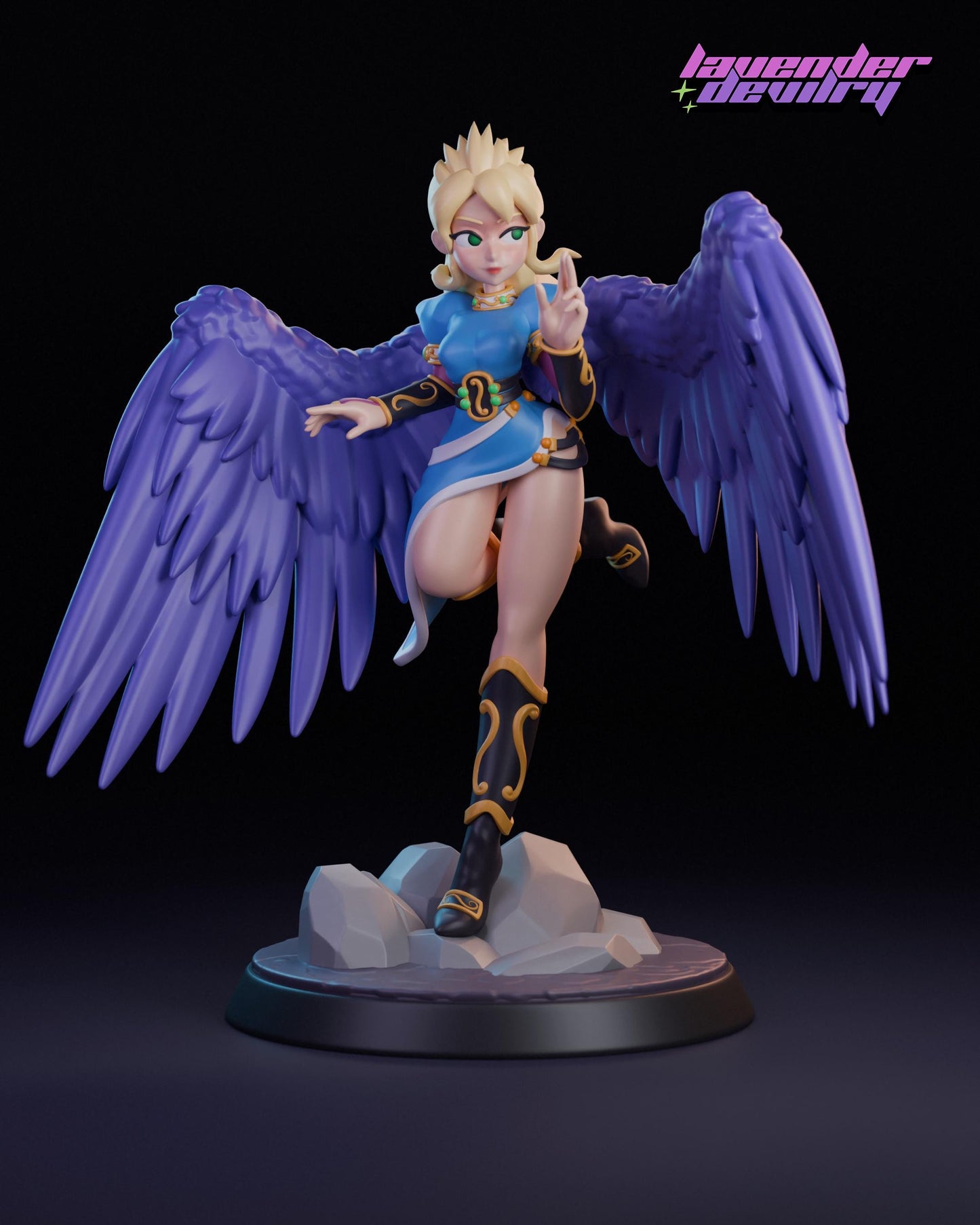 Nina Windia Miniature - 28mm / 32mm / 36mm / 75mm - Lavender Devilry - Resin Printed Figure for D&D, TTRPGs and Board Games