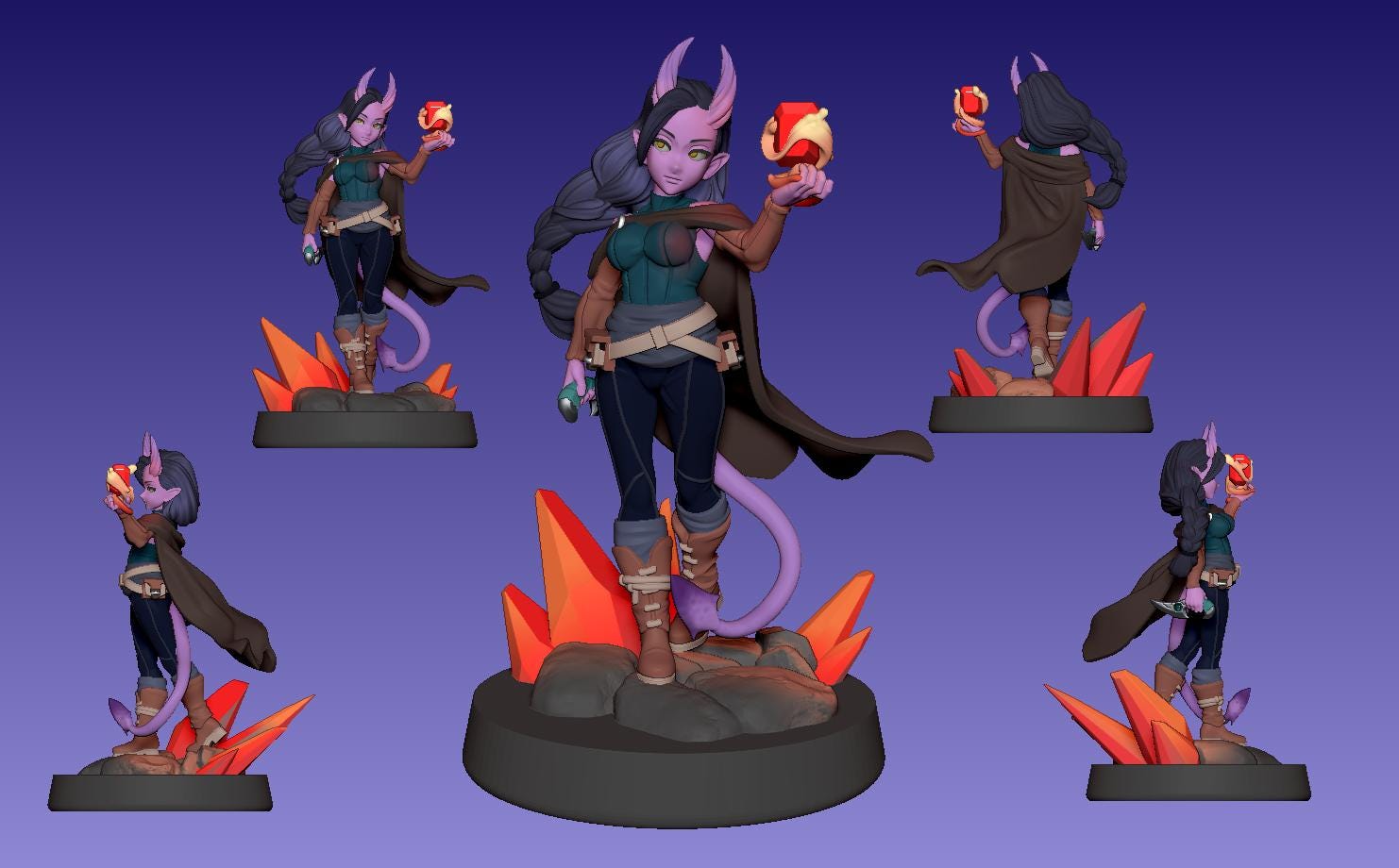 Zora, Crystal Warden Miniature - 28mm / 32mm / 36mm - LPOMC - Resin Printed Figure for D&D, TTRPGs, and Board Games