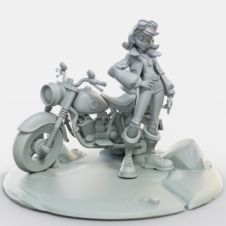 Legendary Lady Nadia Miniature - 28mm / 32mm / 36mm / 75mm - Female Miniatures - Resin Printed Miniature for Painting, D&D, and TTRPGs