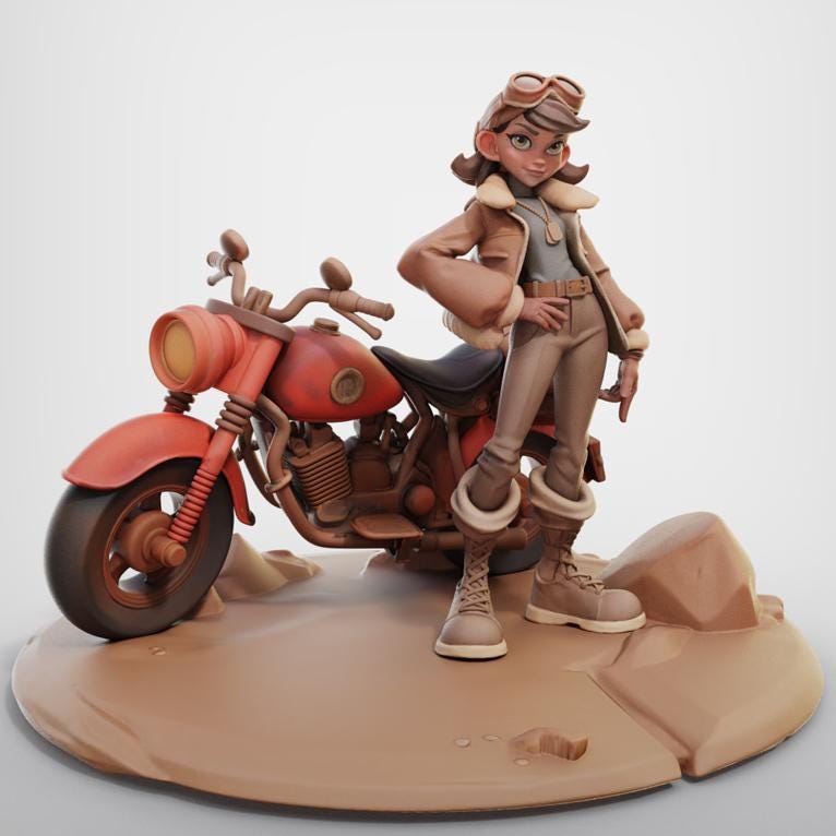 Legendary Lady Nadia Miniature - 28mm / 32mm / 36mm / 75mm - Female Miniatures - Resin Printed Miniature for Painting, D&D, and TTRPGs