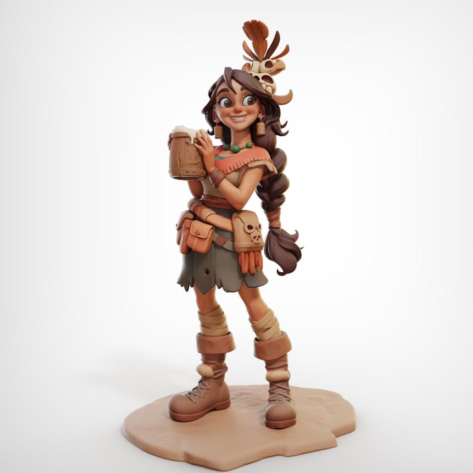 Legendary Lady Vaelara Miniature - 28mm / 32mm / 36mm / 75mm - Female Miniatures - Resin Printed Miniature for Painting, D&D, and TTRPGs