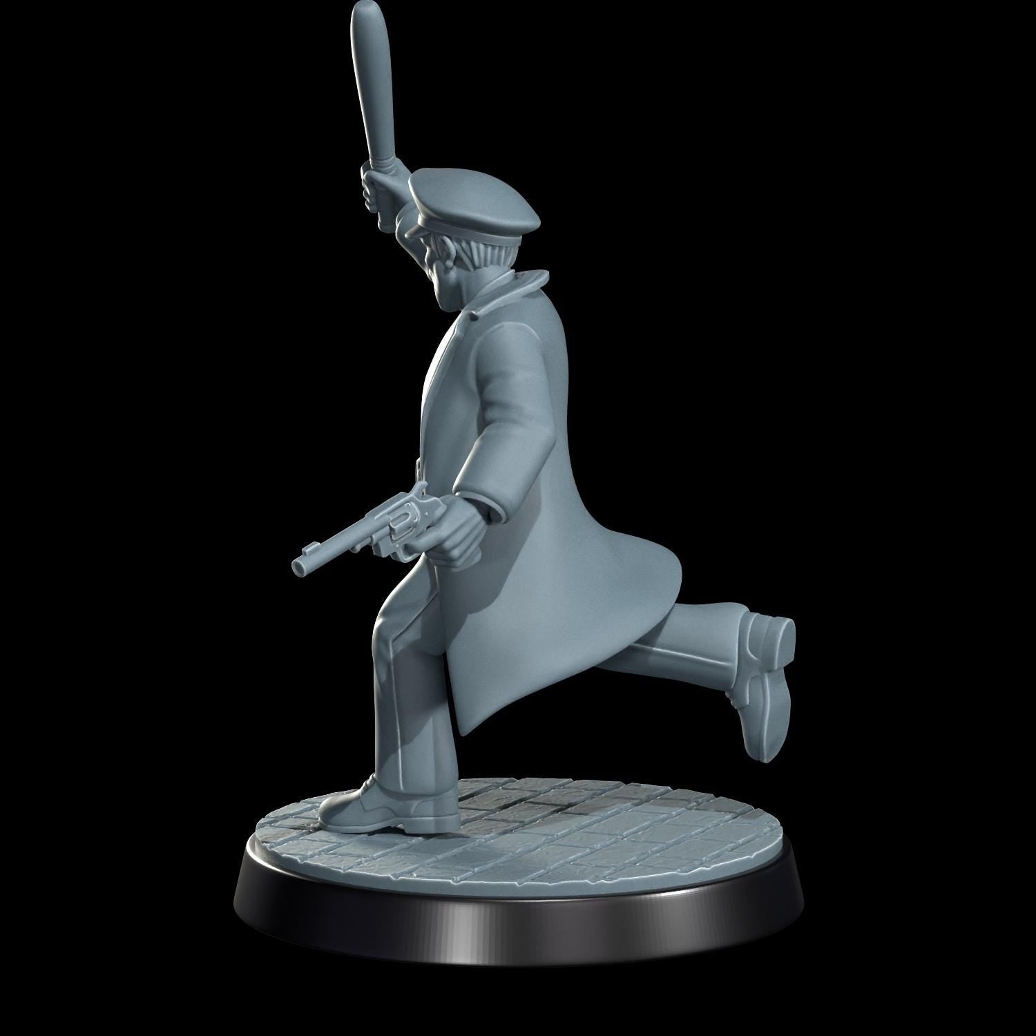 High Speed Horror Police Officers Miniature - 28mm / 32mm / 36mm - Cosmondo - Resin Printed Figure for Arkham Horror, D&D, and TTRPGs