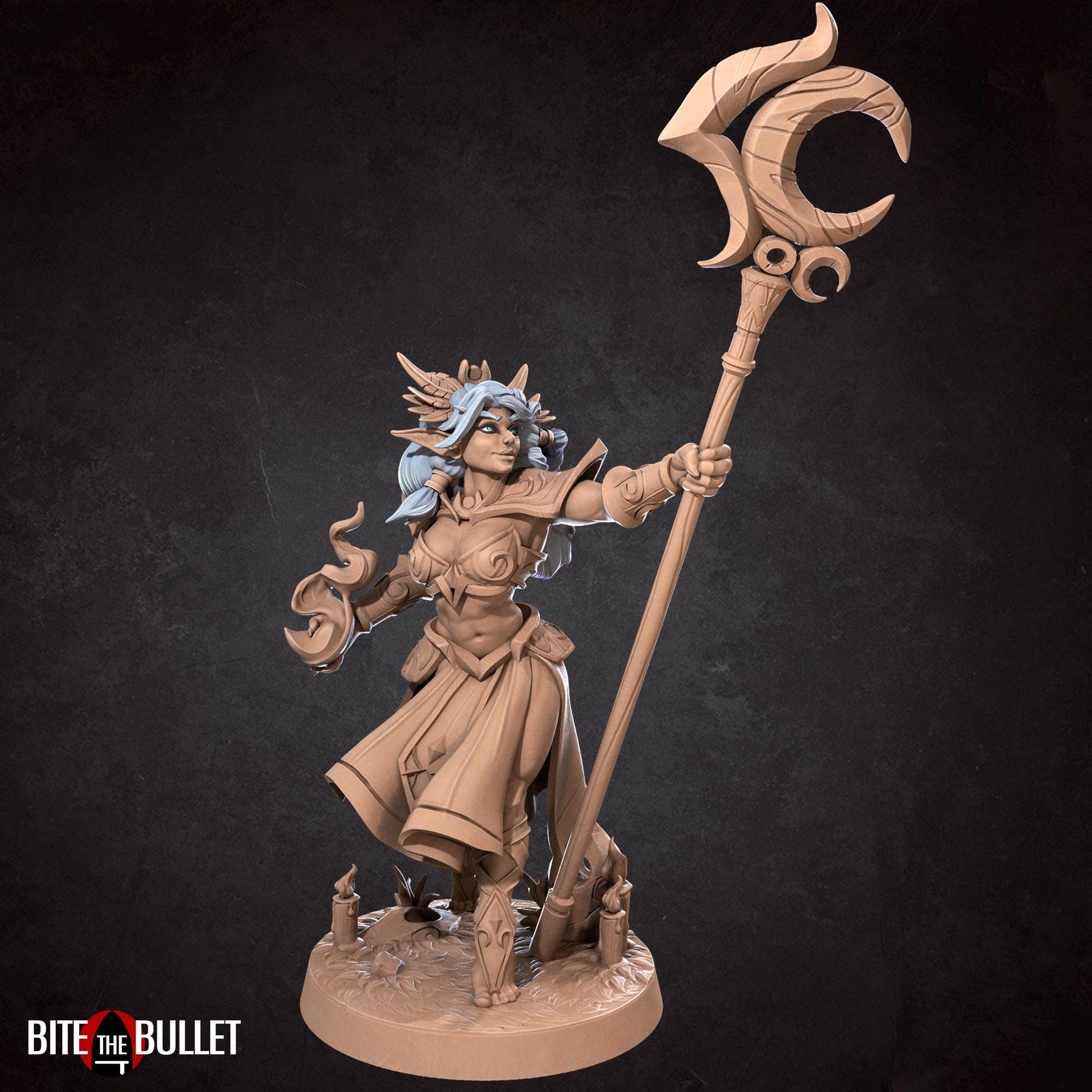 Night Elf Sorceress Tiana Miniature - 28mm / 32mm / 36mm - Bite the Bullet - Resin Printed Figure for D&D, TTRPGs, and Board Games