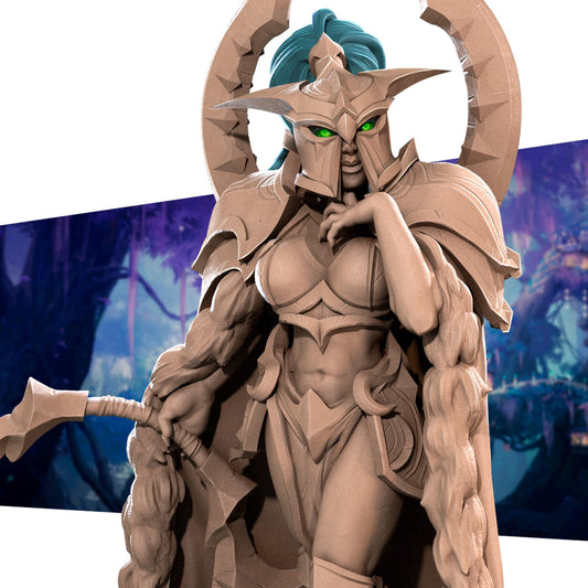 Night Elf Heroine Moira Miniature - 28mm / 32mm / 36mm - Bite the Bullet - Resin Printed Figure for D&D, TTRPGs, and Board Games