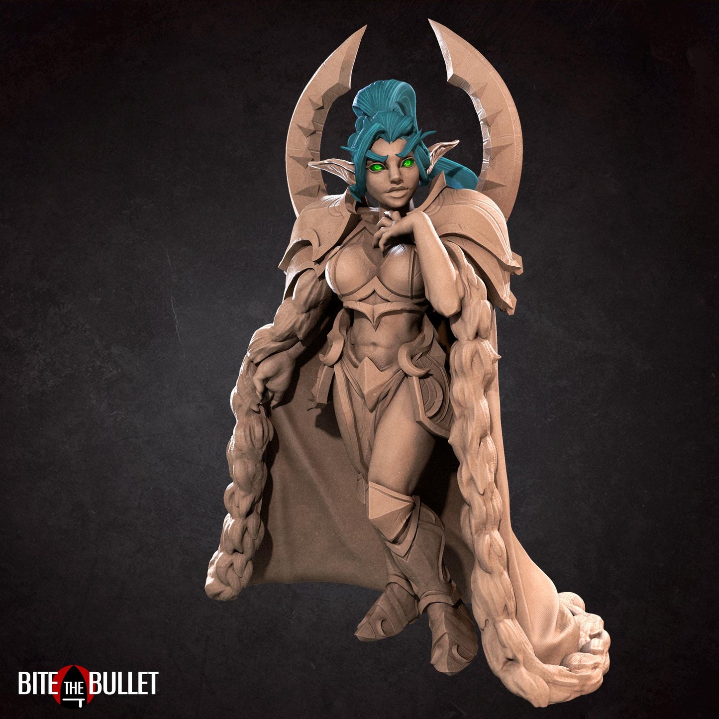 Night Elf Heroine Moira Miniature - 28mm / 32mm / 36mm - Bite the Bullet - Resin Printed Figure for D&D, TTRPGs, and Board Games