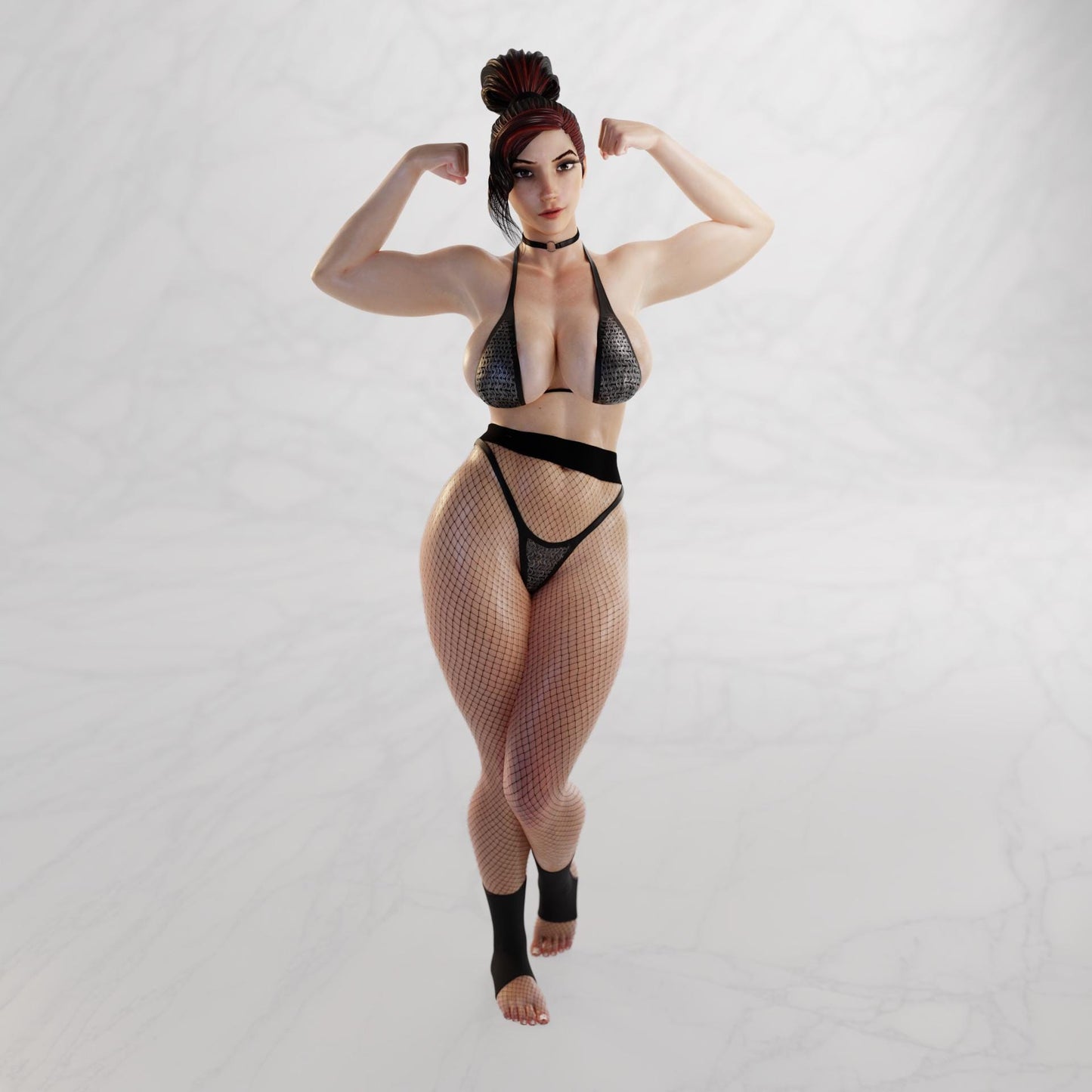 Chainmail Bikini Knights Miniature (4 Variations including NSFW) - 28mm / 32mm / 36mm / 75mm - QB Works - Resin Printed Figures for Painting