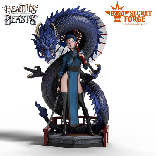 Luna: Raised by Dragons Figure - 75mm - Secret Forge - Resin Printed Figure for Painting & Display