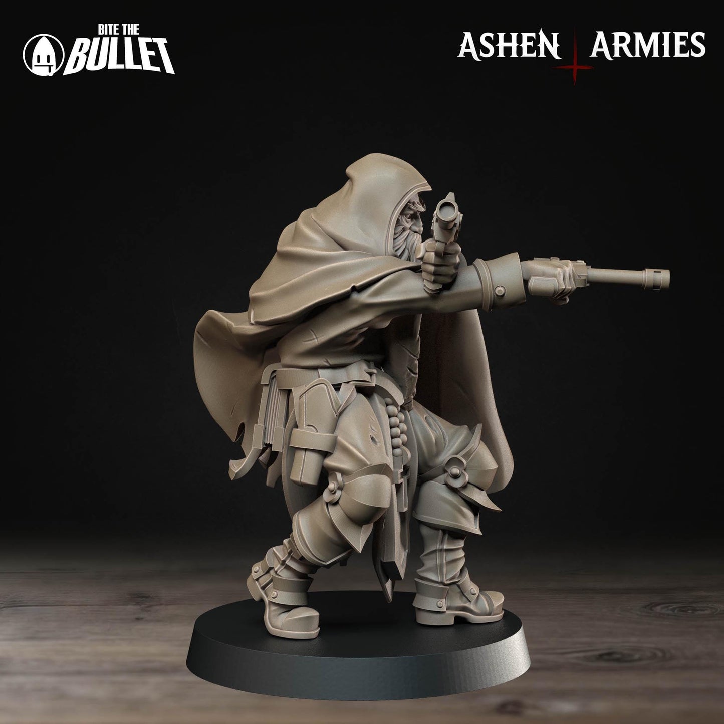 Sanctified Legion Pistol Sniper Priest Miniature (2 Variations) - 28mm / 32mm / 36mm - Bite the Bullet - Resin Printed Wargaming Figure