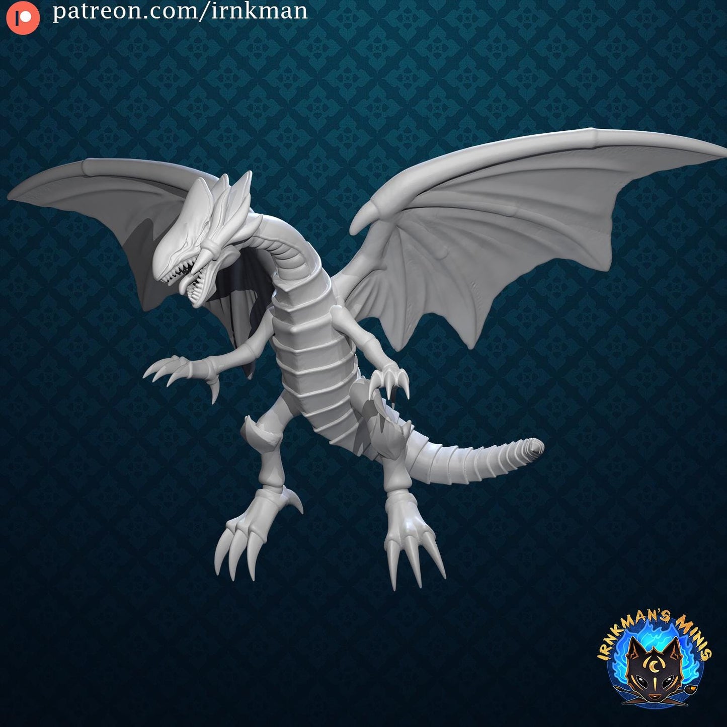 Blue Eyes White Dragon Miniature - Irnkman's Minis - 28mm / 32mm / 36mm
