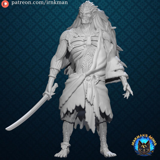 Mummified Desert King Miniature - 28mm / 32mm / 36mm - Irnkman's Minis - Resin Printed Figure for D&D, TTRPGs, and Board Games