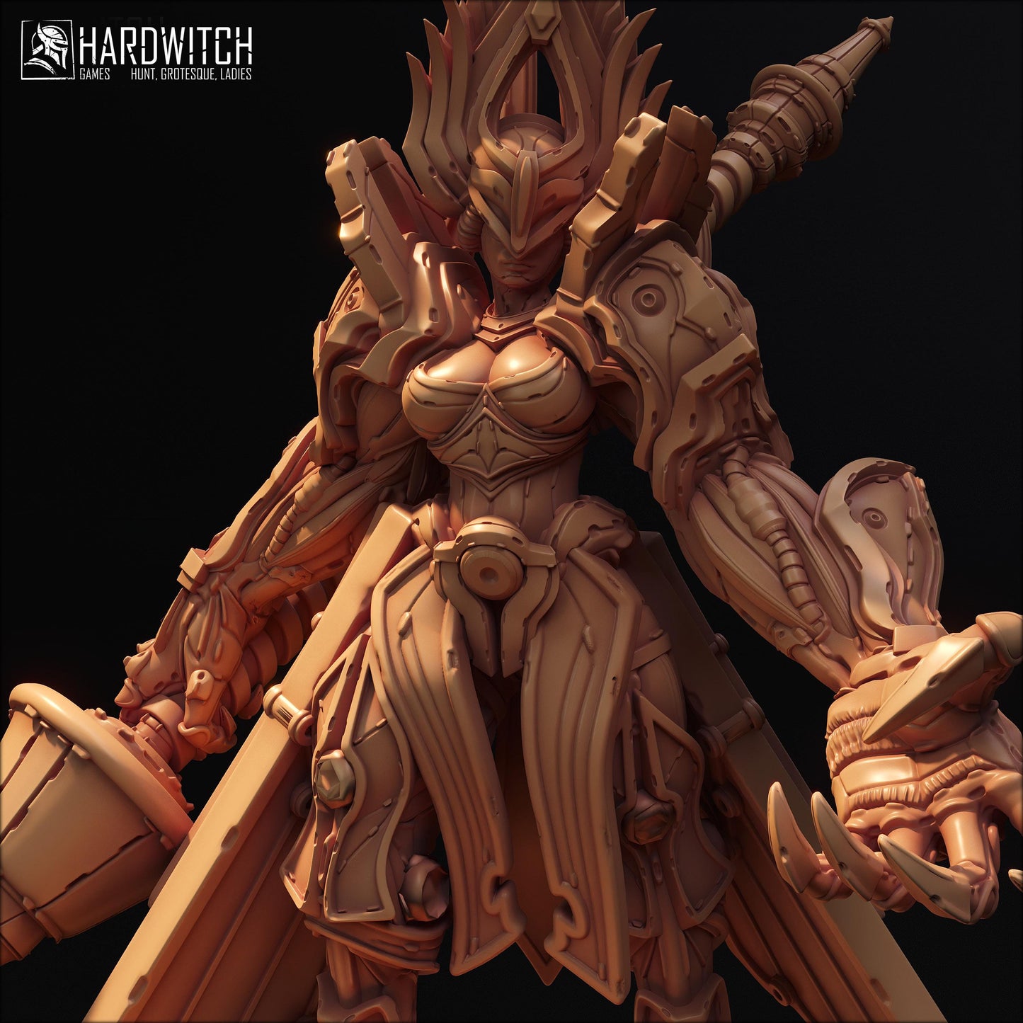 Elaveer Steelsoul Miniature - 28mm / 32mm / 36mm / 75mm - HardWitch Games - Resin Printed Figure for D&D and TTRPGs