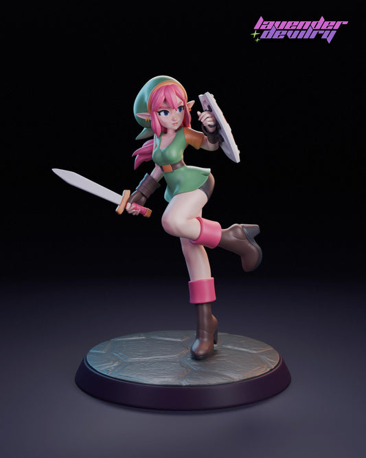 Lynkle the Hero Miniature - 28mm / 32mm / 36mm / 75mm - Lavender Devilry - Resin Printed Figure for D&D, TTRPGs and Board Games
