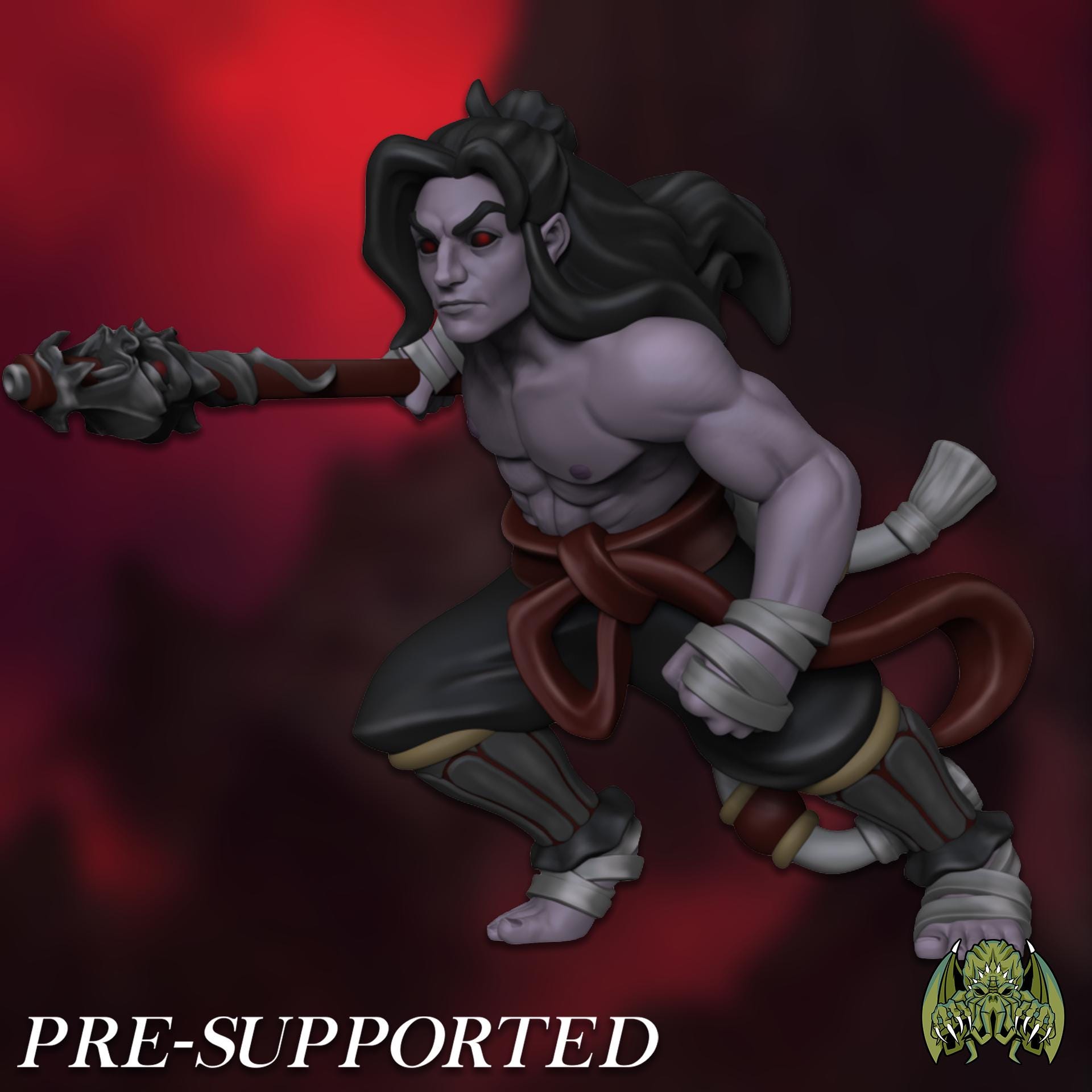 Valerius the Shadow Monk Miniature - 28mm / 32mm / 36mm / Diorama / Bust - Miniatures of Madness - Resin Printed Figure for D&D and TTRPGs