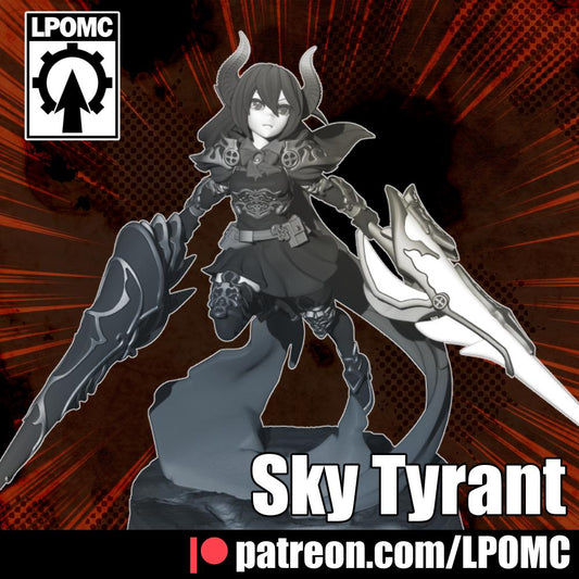 Sky Tyrant Miniature - 28mm / 32mm / 36mm / 75mm - LPOMC - Resin Printed Figure for D&D, TTRPGs, and Board Games