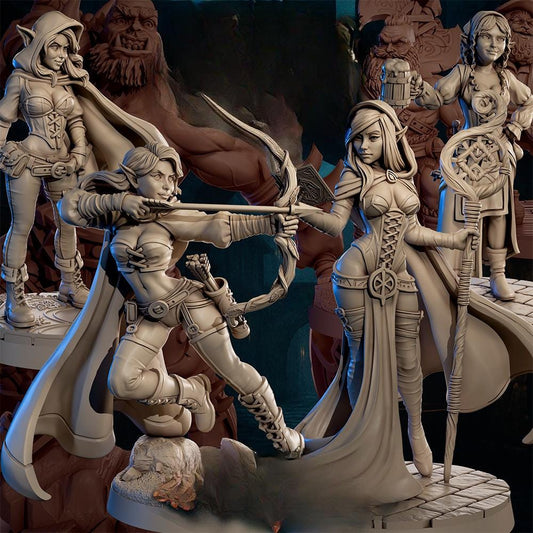 Forged in Fantasy Miniature (6 Variations) - Claudia's Gallery - 28mm / 32mm / 36mm / 75mm - Resin Printed Figure for D&D and TTRPGs