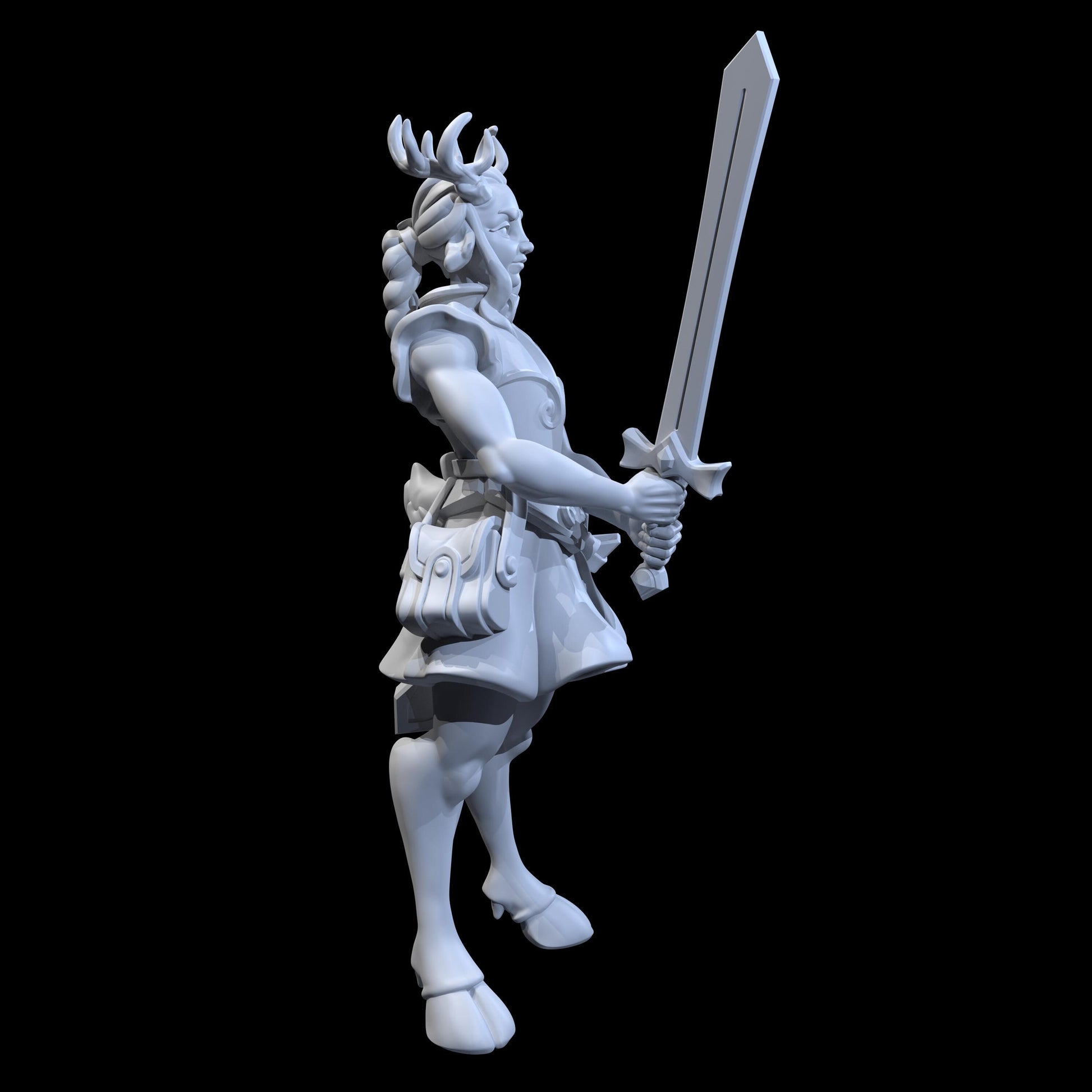 Might, Faun Warrior Miniature - Awkward Penguin’s Minis - 28mm / 32mm / 36mm