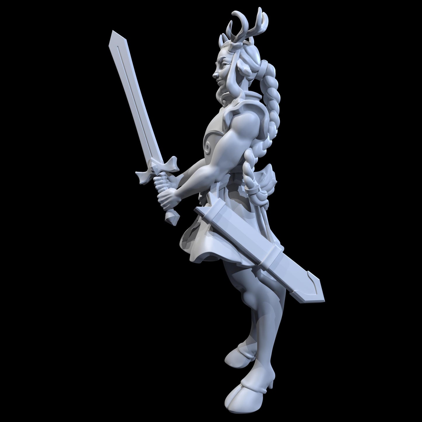 Might, Faun Warrior Miniature - Awkward Penguin’s Minis - 28mm / 32mm / 36mm