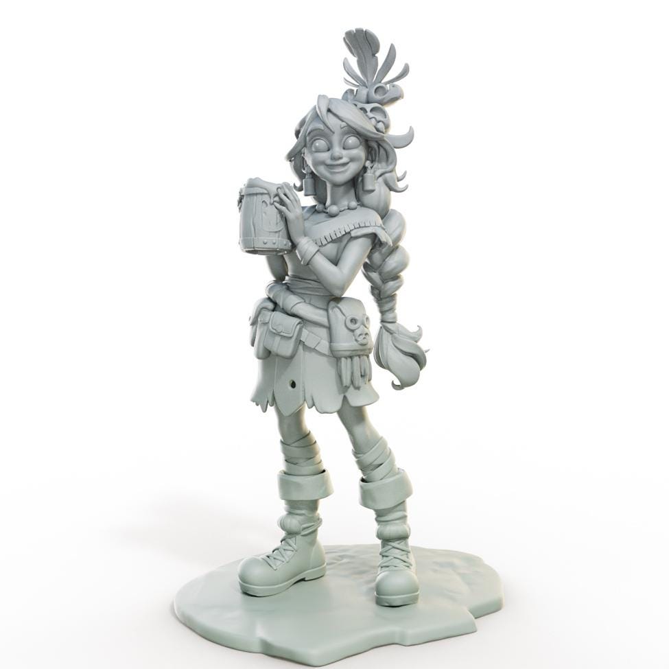 Legendary Lady Vaelara Miniature - 28mm / 32mm / 36mm / 75mm - Female Miniatures - Resin Printed Miniature for Painting, D&D, and TTRPGs