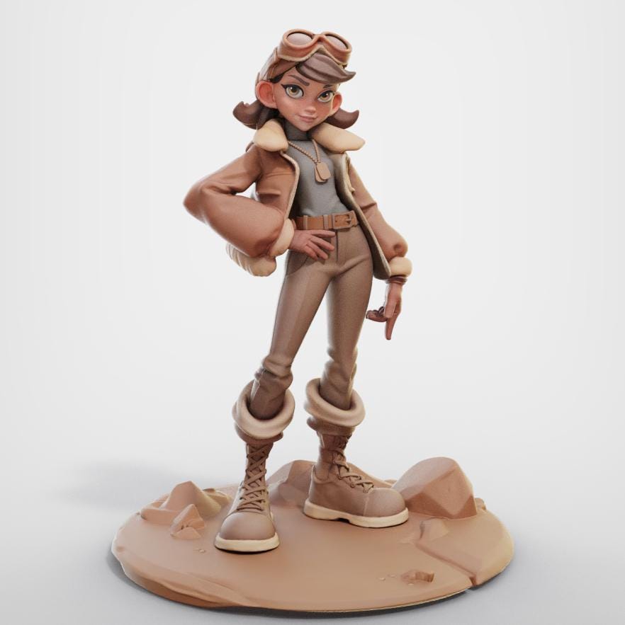 Legendary Lady Nadia Miniature - 28mm / 32mm / 36mm / 75mm - Female Miniatures - Resin Printed Miniature for Painting, D&D, and TTRPGs