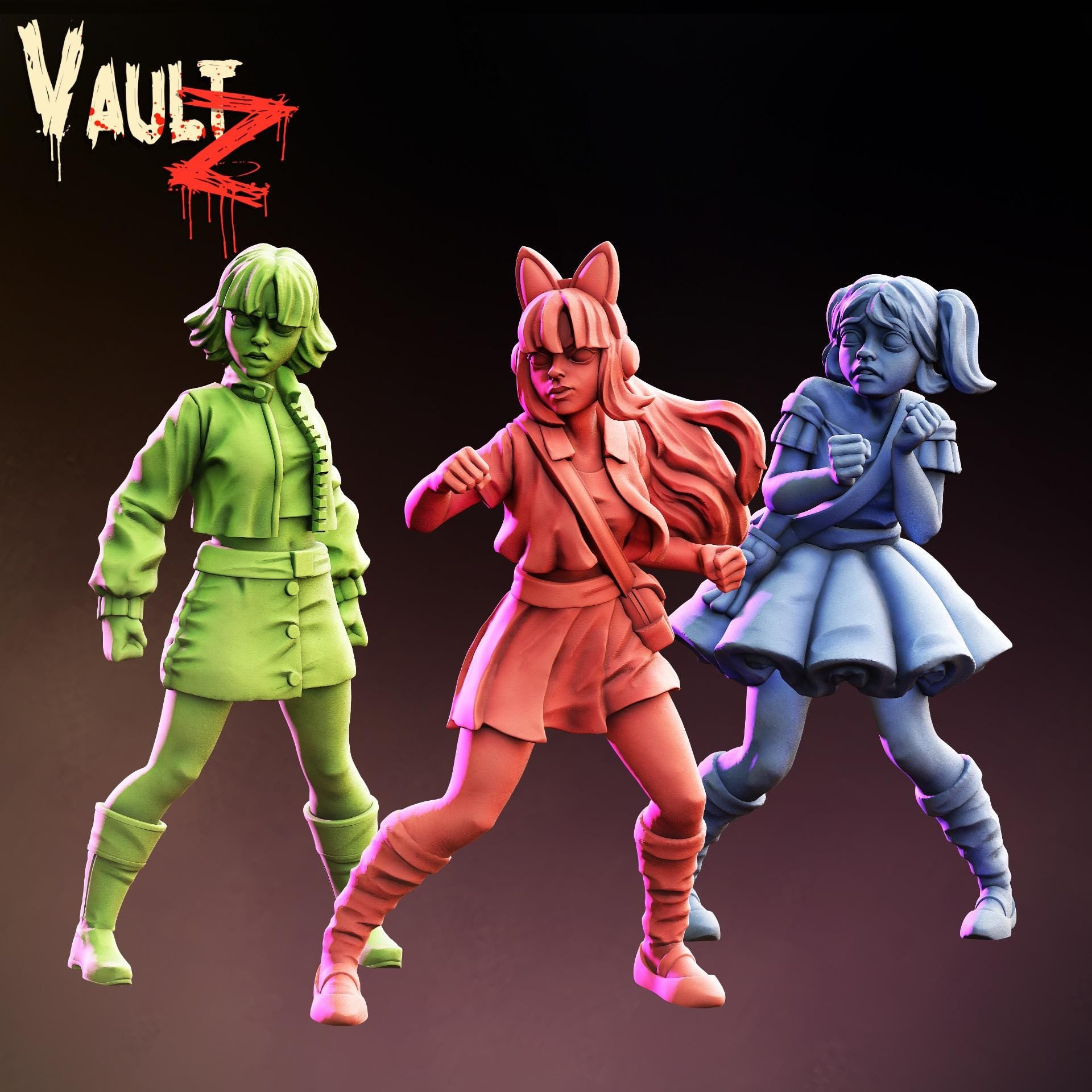 Chemical X Cuties Miniature - 28mm / 32mm / 36mm - VaultZ - Resin Printed Figures for D&D, TTRPGs, Zombicide, and Board Games