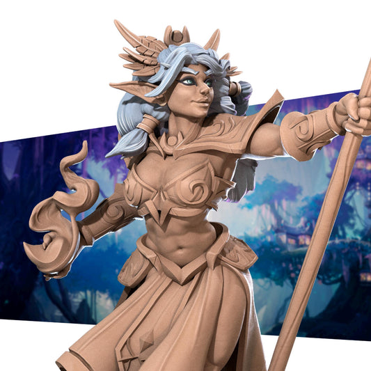 Night Elf Sorceress Tiana Miniature - 28mm / 32mm / 36mm - Bite the Bullet - Resin Printed Figure for D&D, TTRPGs, and Board Games