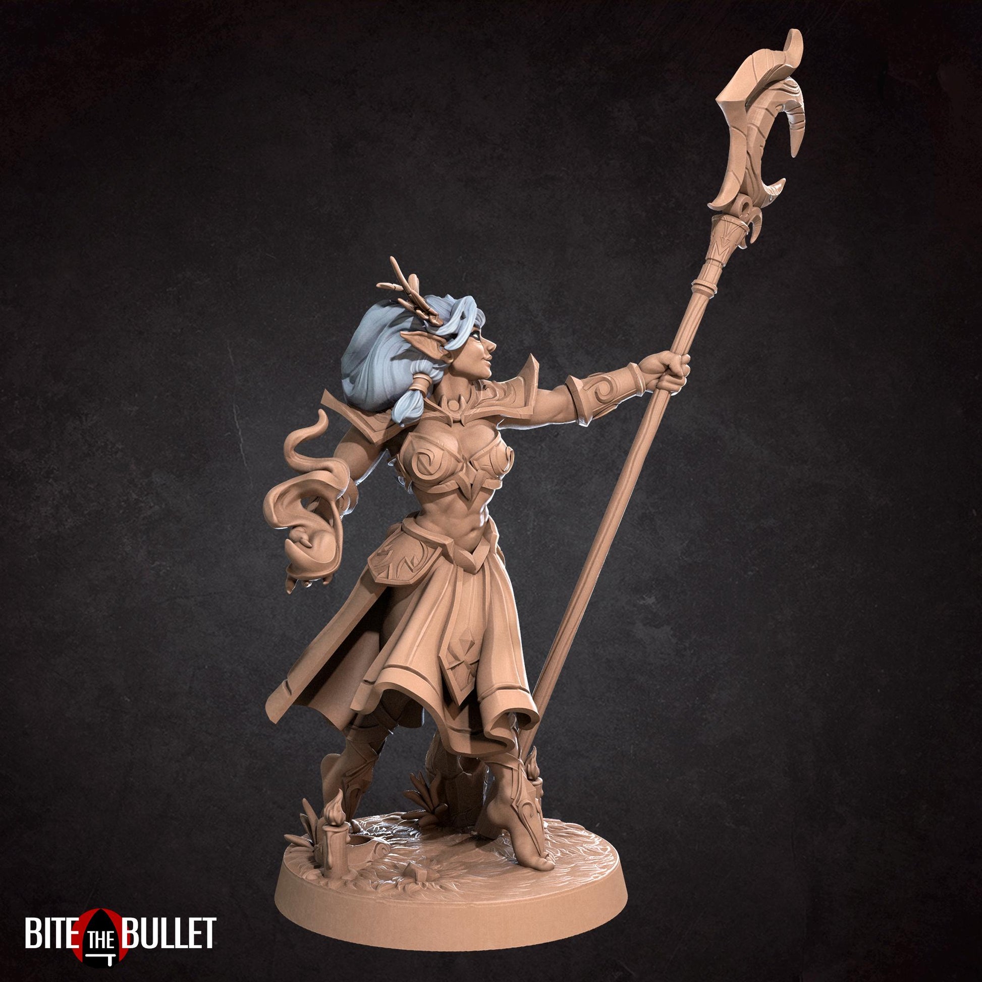 Night Elf Sorceress Tiana Miniature - 28mm / 32mm / 36mm - Bite the Bullet - Resin Printed Figure for D&D, TTRPGs, and Board Games