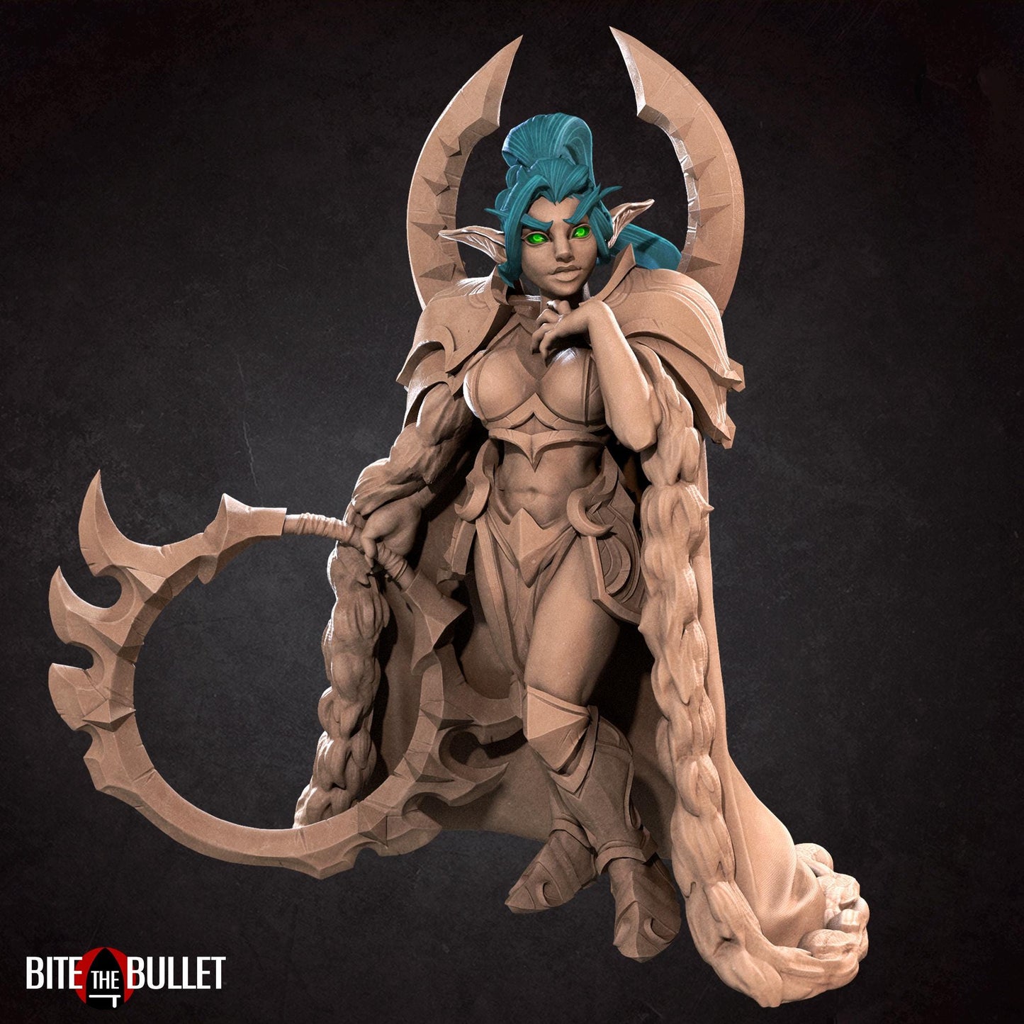 Night Elf Heroine Moira Miniature - 28mm / 32mm / 36mm - Bite the Bullet - Resin Printed Figure for D&D, TTRPGs, and Board Games