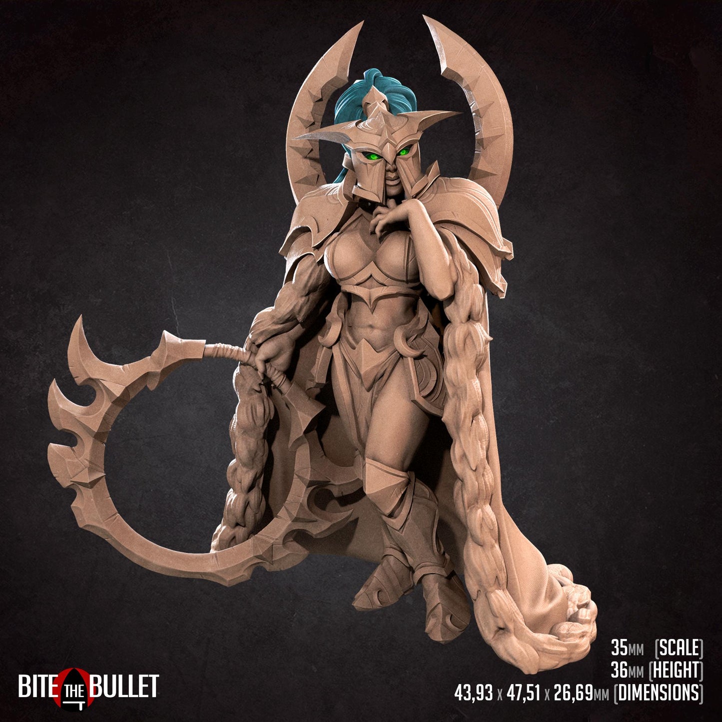 Night Elf Heroine Moira Miniature - 28mm / 32mm / 36mm - Bite the Bullet - Resin Printed Figure for D&D, TTRPGs, and Board Games
