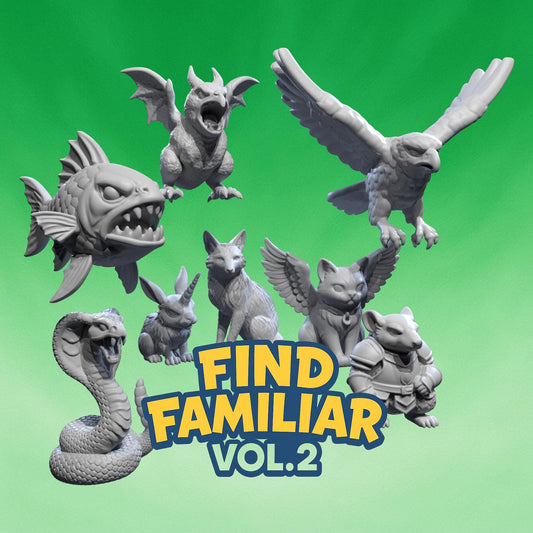 Find Familiar Vol. 2 Miniatures - 28mm / 32mm / 36mm - Medusa Miniatures - Resin Printed Figure for D&D, TTRPGs, and Board Games