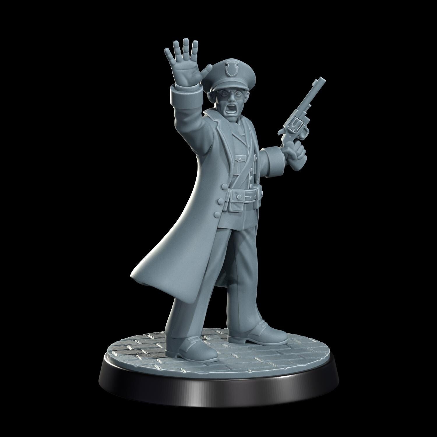 High Speed Horror Police Officers Miniature - 28mm / 32mm / 36mm - Cosmondo - Resin Printed Figure for Arkham Horror, D&D, and TTRPGs