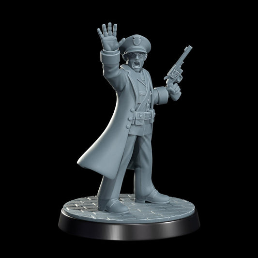 High Speed Horror Police Officers Miniature - 28mm / 32mm / 36mm - Cosmondo - Resin Printed Figure for Arkham Horror, D&D, and TTRPGs
