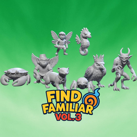 Find Familiar Vol. 3 Miniatures - 28mm / 32mm / 36mm - Medusa Miniatures - Resin Printed Figure for D&D, TTRPGs, and Board Games