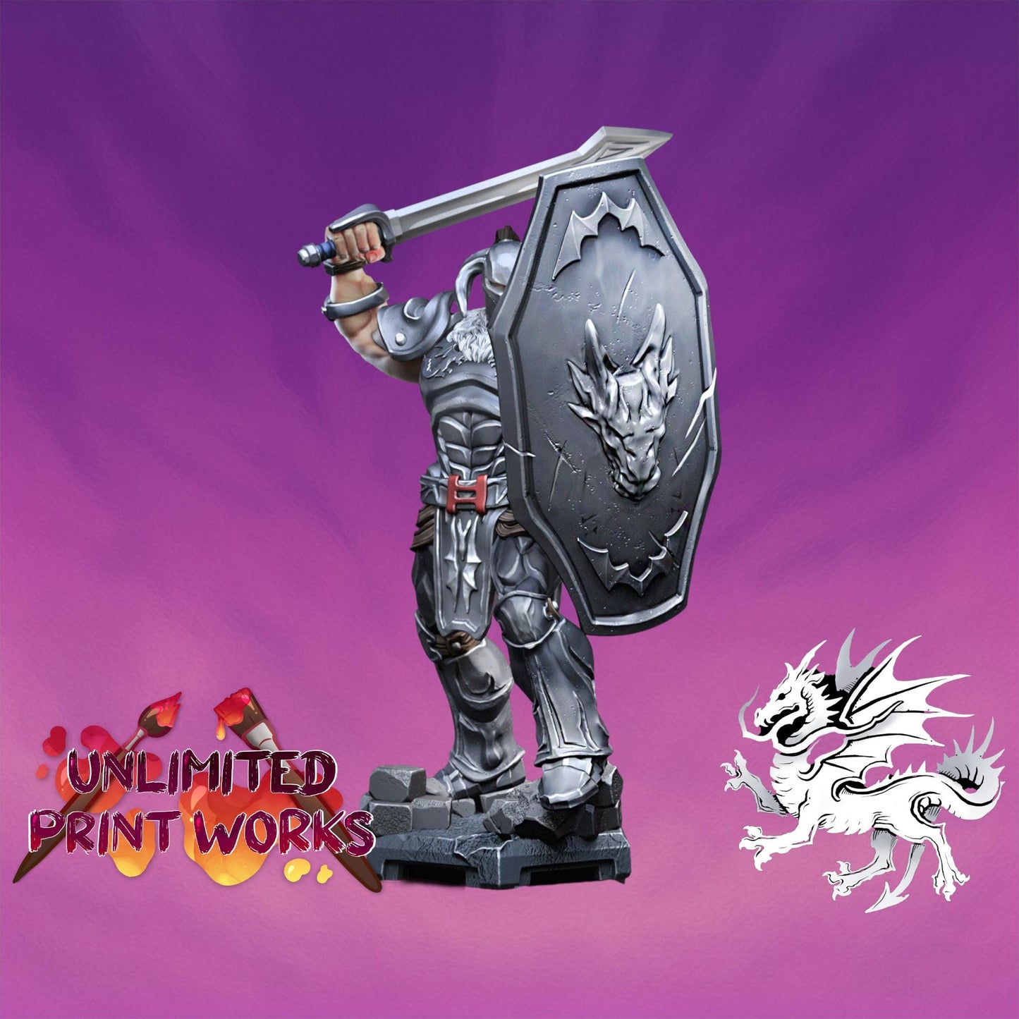 Lt. Bitter Miniature - 66mm / 99mm Height - DraGun Studios - Resin Printed Figurine for D&D, TTRPGs, and Board Games