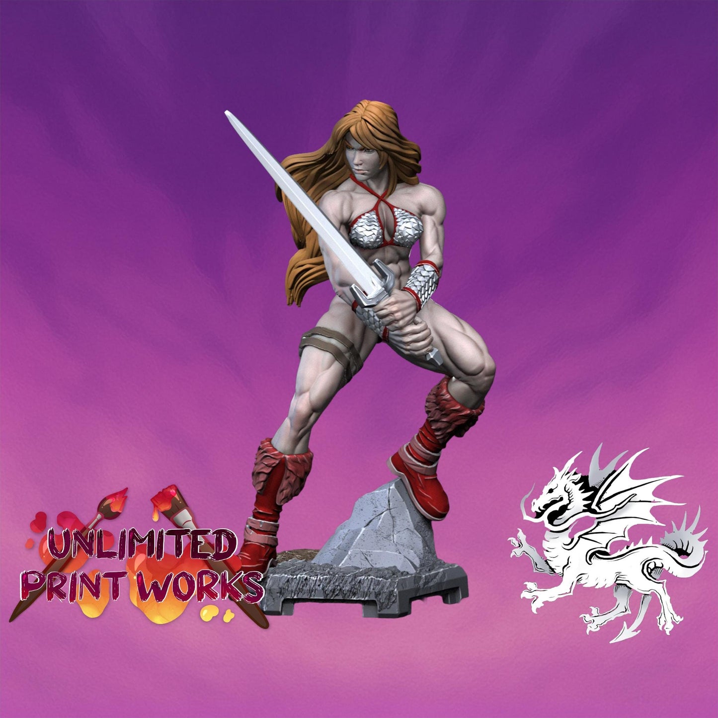 Tyris Flare Miniature - 28mm / 32mm / 36mm / 75mm - DraGun Studios - Resin Printed Figurine for D&D, TTRPGs, and Board Games