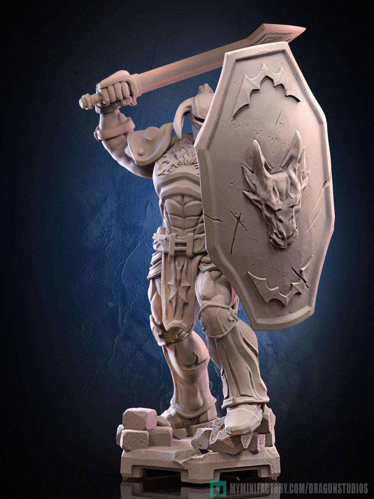 Lt. Bitter Miniature - 66mm / 99mm Height - DraGun Studios - Resin Printed Figurine for D&D, TTRPGs, and Board Games