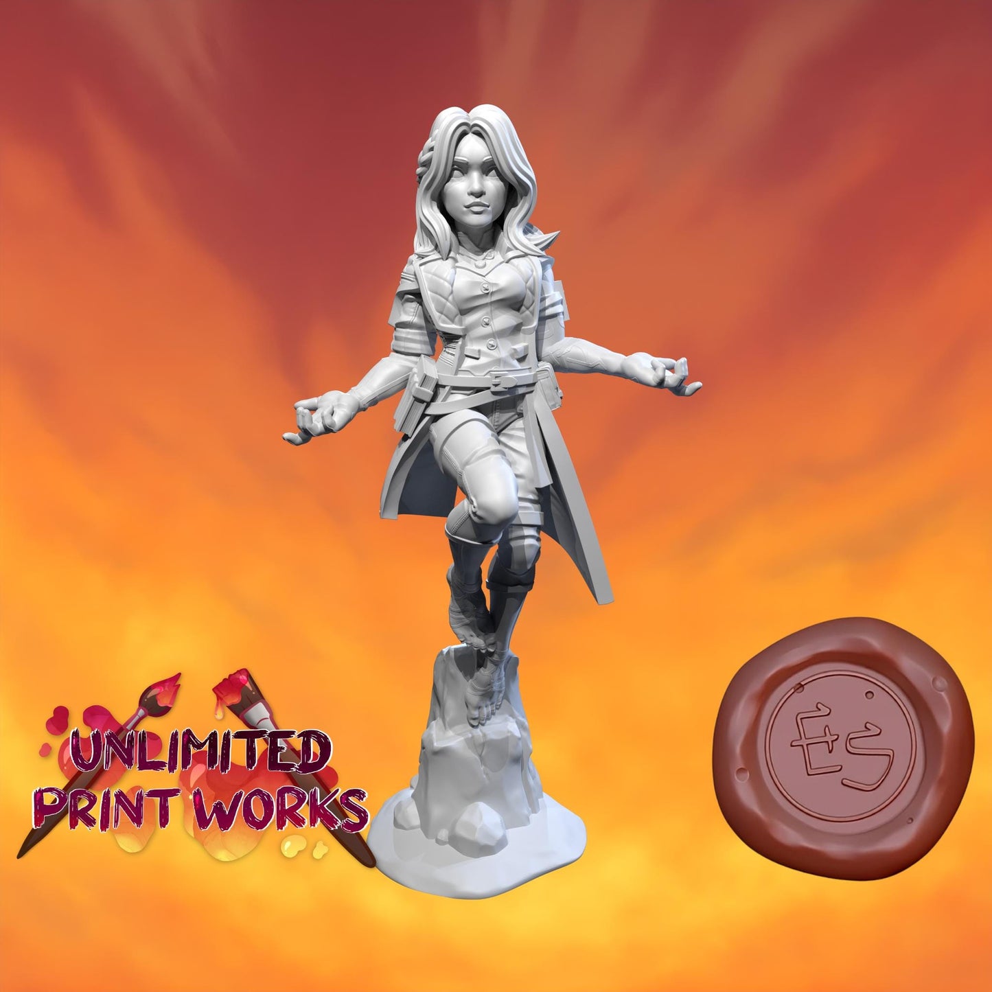 Lune Miniature - 28mm / 32mm / 36mm / 75mm - Ethan Savage Studios - Resin Printed Figure for D&D, TTRPGs, and Board Games