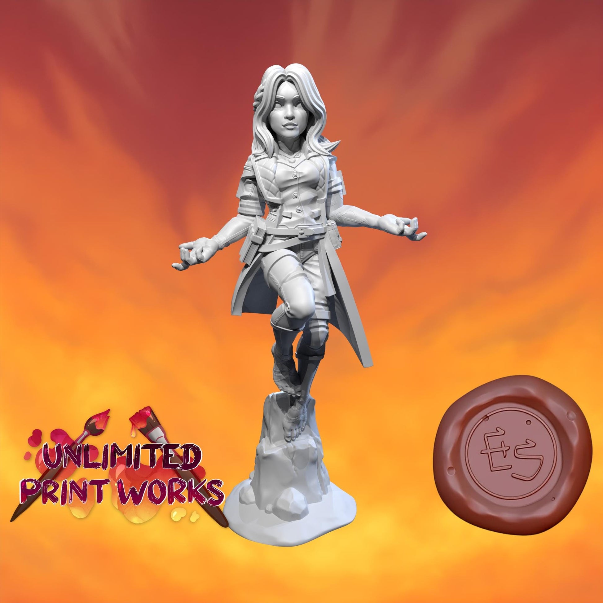 Lune Miniature - 28mm / 32mm / 36mm / 75mm - Ethan Savage Studios - Resin Printed Figure for D&D, TTRPGs, and Board Games