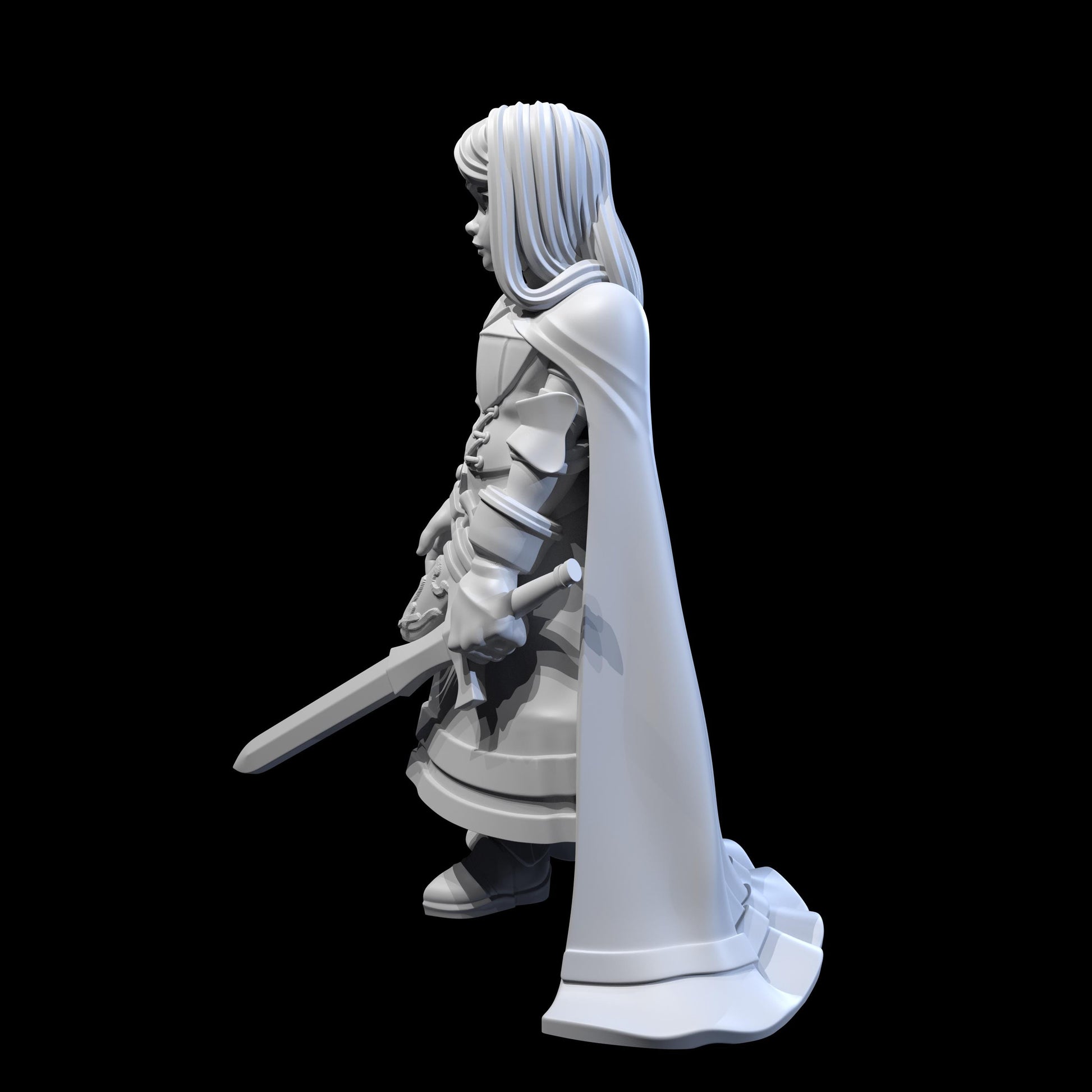 Female Knight Miniature - 28mm / 32mm / 36mm - Ethan Savage Studios - Resin Printed Figure for D&D, TTRPGs, and Board Games
