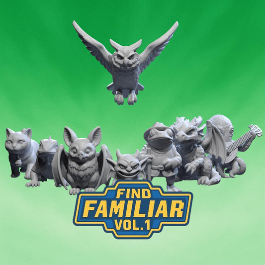 Find Familiar Vol. 1 Miniatures - 28mm / 32mm / 36mm - Medusa Miniatures - Resin Printed Figure for D&D, TTRPGs, and Board Games