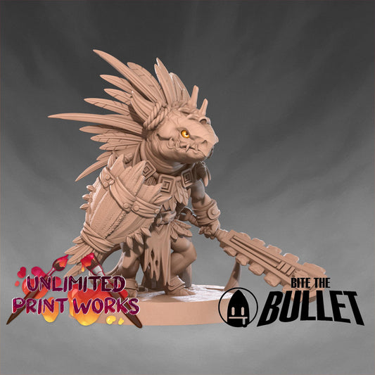 Kobold Tribal Miniature - 28mm / 32mm / 36mm - Bite the Bullet - Resin Printed Figure for D&D, TTRPGs, and Board Games