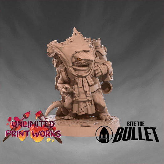Kobold Witch Miniature - 28mm / 32mm / 36mm - Bite the Bullet - Resin Printed Figure for D&D, TTRPGs, and Board Games