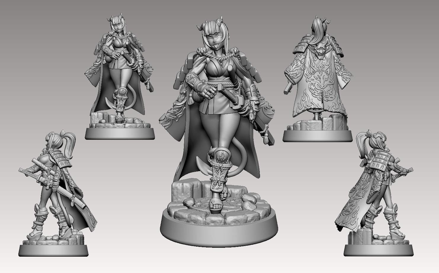 Enka, Feast of Blades Miniature - 28mm / 32mm / 36mm - LPOMC - Resin Printed Figure for D&D, TTRPGs, and Board Games