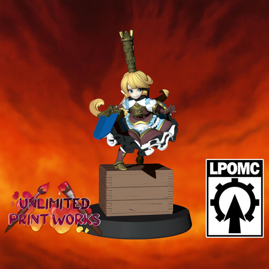 Holy Saber Sweetheart Miniature - 28mm / 32mm / 36mm / 75mm - LPOMC - Resin Printed Figure for D&D, TTRPGs, and Board Games