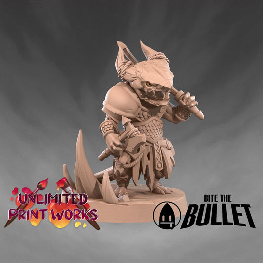 Kobold Raider Miniature - 28mm / 32mm / 36mm - Bite the Bullet - Resin Printed Figure for D&D, TTRPGs, and Board Games