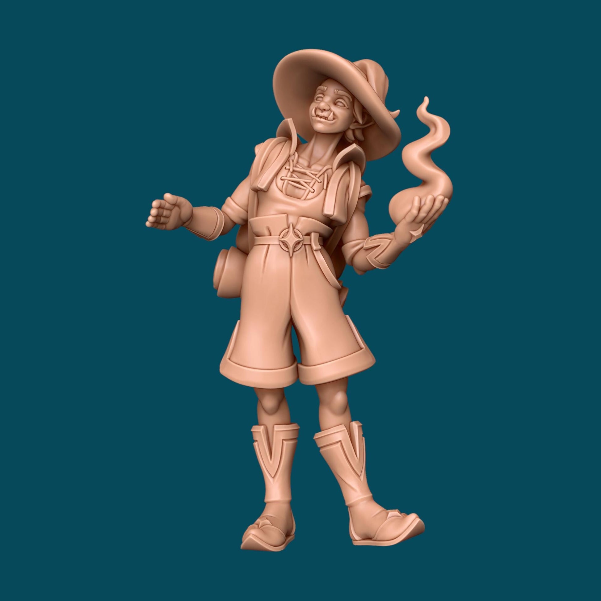 Magic, Half-Orc Wizard Miniature - Awkward Penguin’s Minis - 28mm / 32mm / 36mm - Resin Printed Figure for D&D, Daggerheart, and Painting