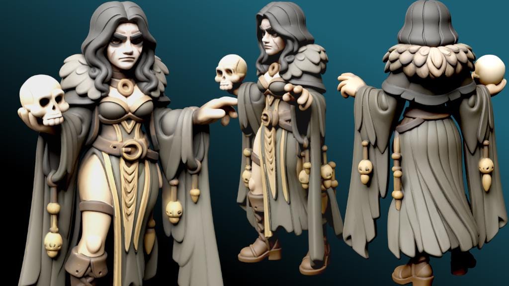 Ladies of the Damned Miniature (7 Variations) - KLAUS - 28mm / 32mm / 36mm - Resin Printed Figure for D&D, Daggerheart, and TTRPGs