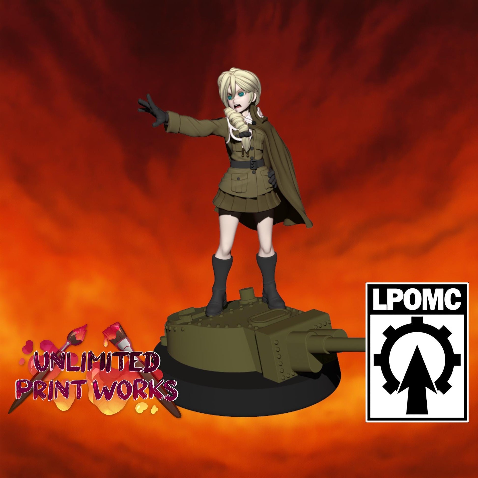 Cadet Commander Miniature - 28mm / 32mm / 36mm / 75mm - LPOMC - Resin Printed Figure for D&D, TTRPGs, and Board Games