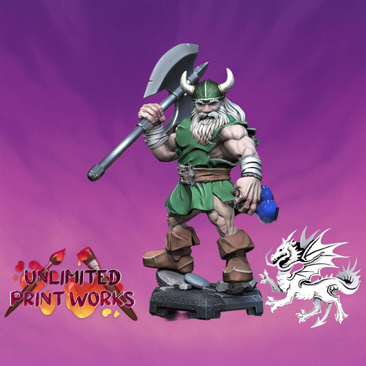 Gilius Thunderhead Miniature - 28mm / 32mm / 36mm / 75mm - DraGun Studios - Resin Printed Figurine for D&D, TTRPGs, and Board Games