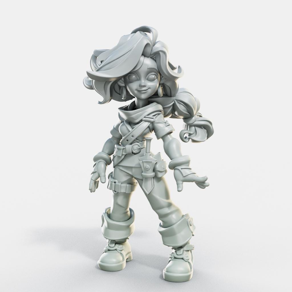 Marvelous Maidens II Miniature (7 Variations) - Female Miniatures - 28mm / 32mm / 36mm / 75mm - Unpainted Resin Printed Figures